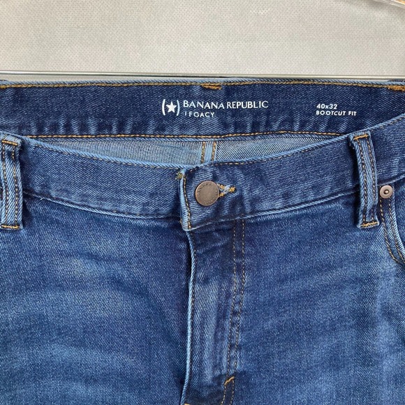 Banana Republic Jeans Mens‎ Sz 40 Blue Cotton Stretch Denim Legacy Bootcut Fit - Picture 2 of 11